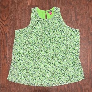 Vince Camuto Green Floral Blouse Relaxed Fit